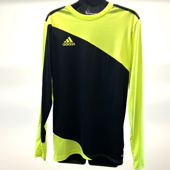 Youth Adidas Soccer Goalie Shirt w/ Padded Elbows, Yellow/Black - Size XL - Picture 1 of 3